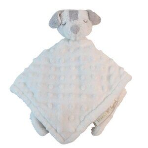 Blankets & Beyond White Gray Puppy Dog Lovey Baby‎ Minky Dots Security Blanket